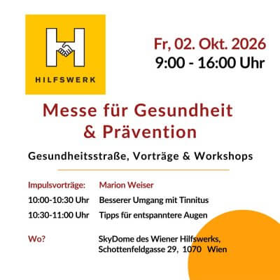Vorträge | Besserer Umgang mit Tinnitus | Wiener Hilfswerk | 02.10.2026